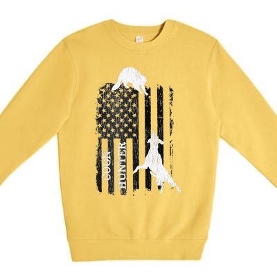 Funny Patriotic Coon Hunting Dogs American Flag Gift Premium Crewneck Sweatshirt