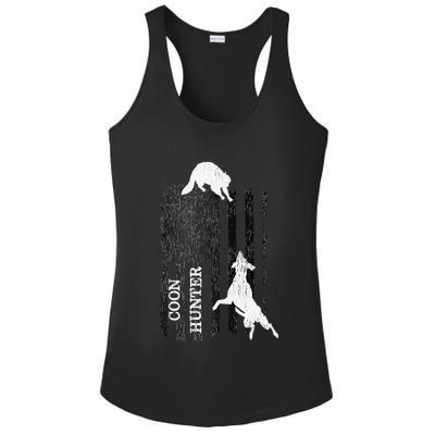Funny Patriotic Coon Hunting Dogs American Flag Gift Ladies PosiCharge Competitor Racerback Tank