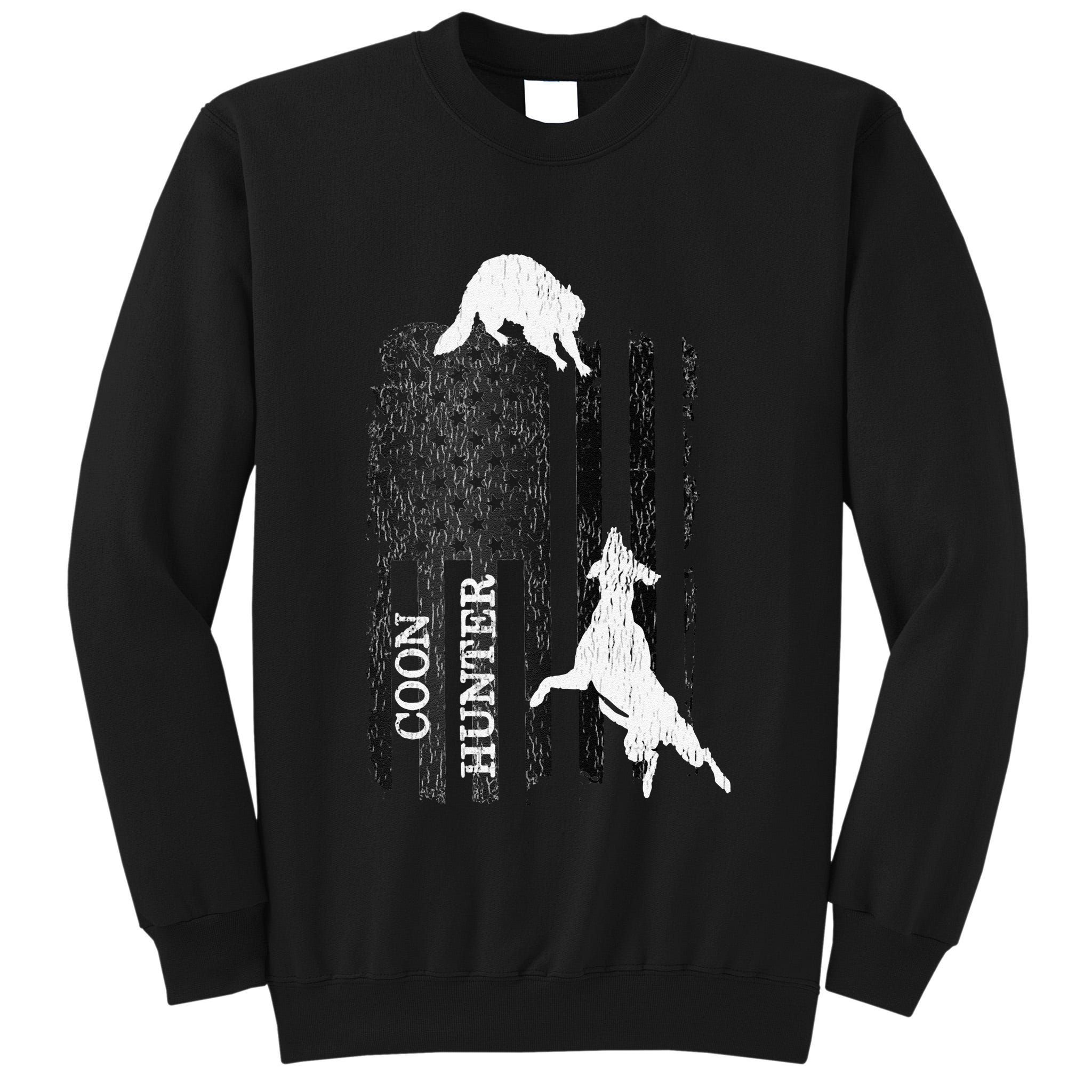 Funny Patriotic Coon Hunting Dogs American Flag Gift Tall Sweatshirt