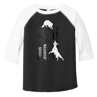 Funny Patriotic Coon Hunting Dogs American Flag Gift Toddler Fine Jersey T-Shirt