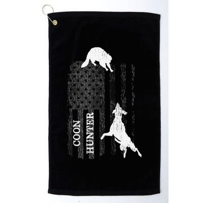 Funny Patriotic Coon Hunting Dogs American Flag Gift Golf Towel