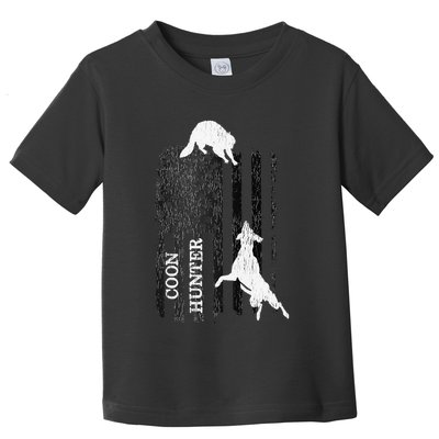 Funny Patriotic Coon Hunting Dogs American Flag Gift Toddler T-Shirt