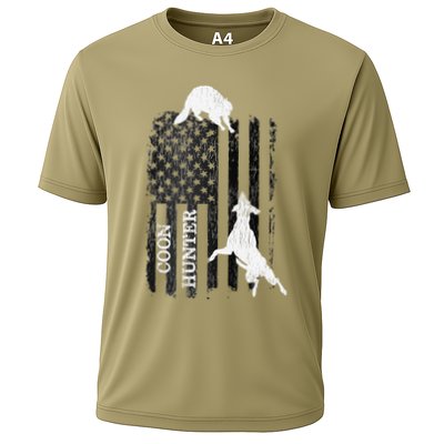 Funny Patriotic Coon Hunting Dogs American Flag Gift Performance Shirt