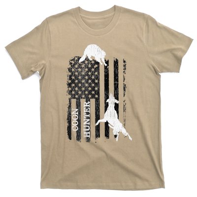 Funny Patriotic Coon Hunting Dogs American Flag Gift T-Shirt