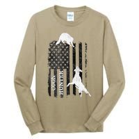 Funny Patriotic Coon Hunting Dogs American Flag Gift Tall Long Sleeve T-Shirt