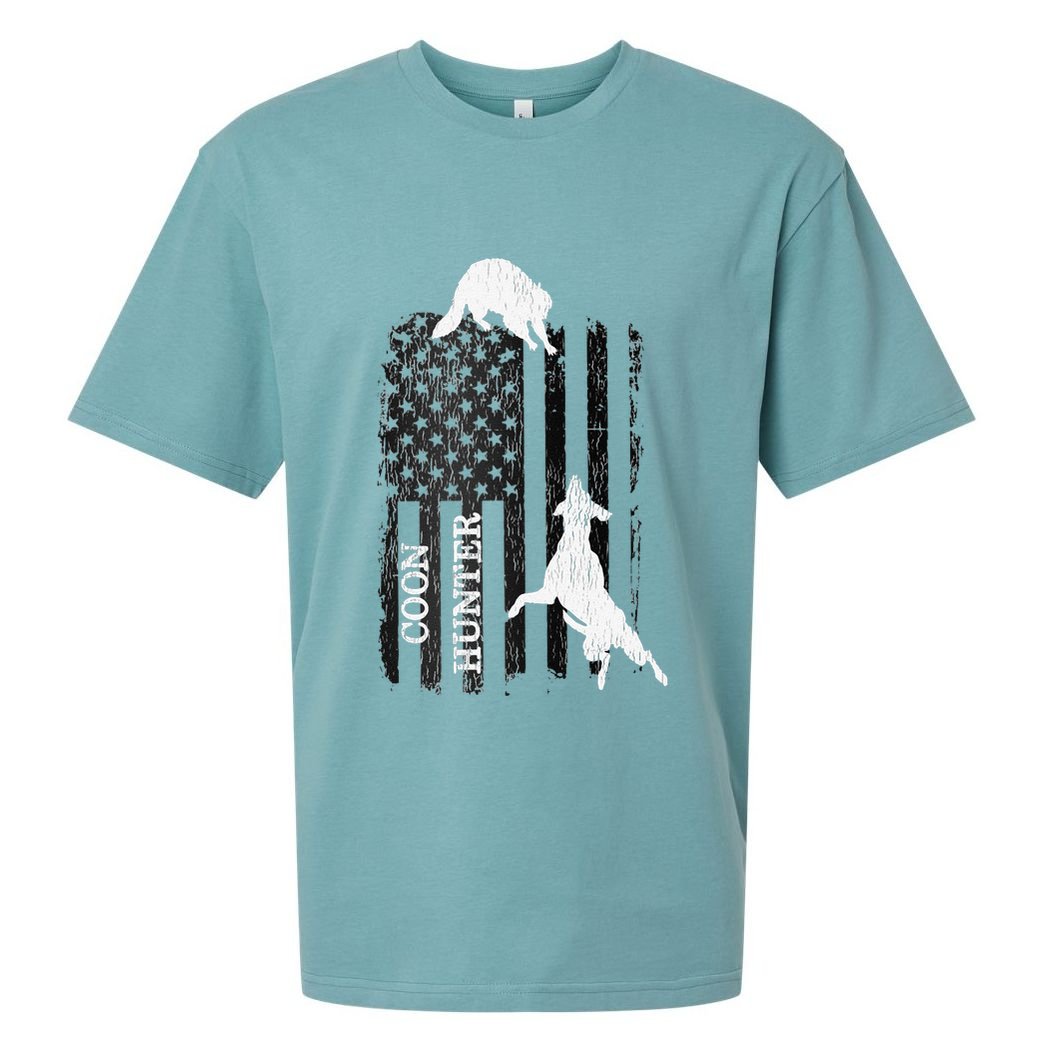 Funny Patriotic Coon Hunting Dogs American Flag Gift Sueded Cloud Jersey T-Shirt