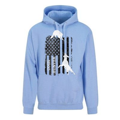 Funny Patriotic Coon Hunting Dogs American Flag Gift Unisex Surf Hoodie