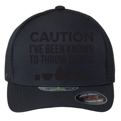 Funny Pottery Ceramics I've Been Known To Throw Things Flexfit Unipanel Trucker Cap