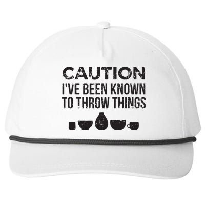 Funny Pottery Ceramics I've Been Known To Throw Things Snapback Five-Panel Rope Hat