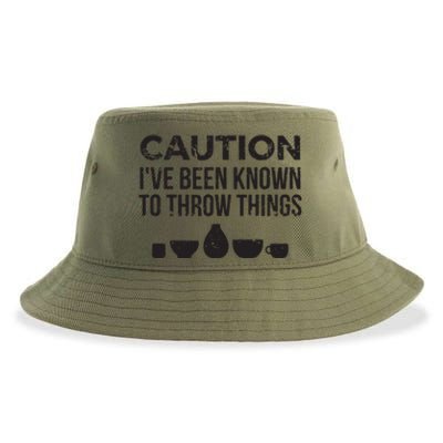 Funny Pottery Ceramics I've Been Known To Throw Things Sustainable Bucket Hat