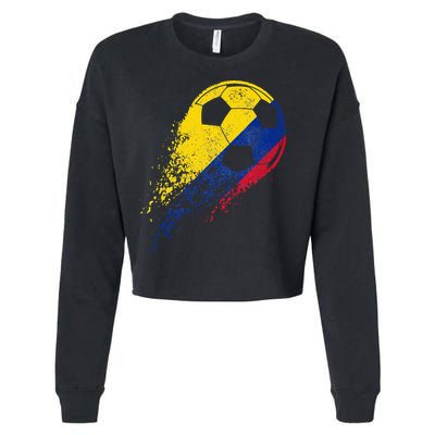 Flag Pride Colombia Soccer Colombian Player Cropped Pullover Crew