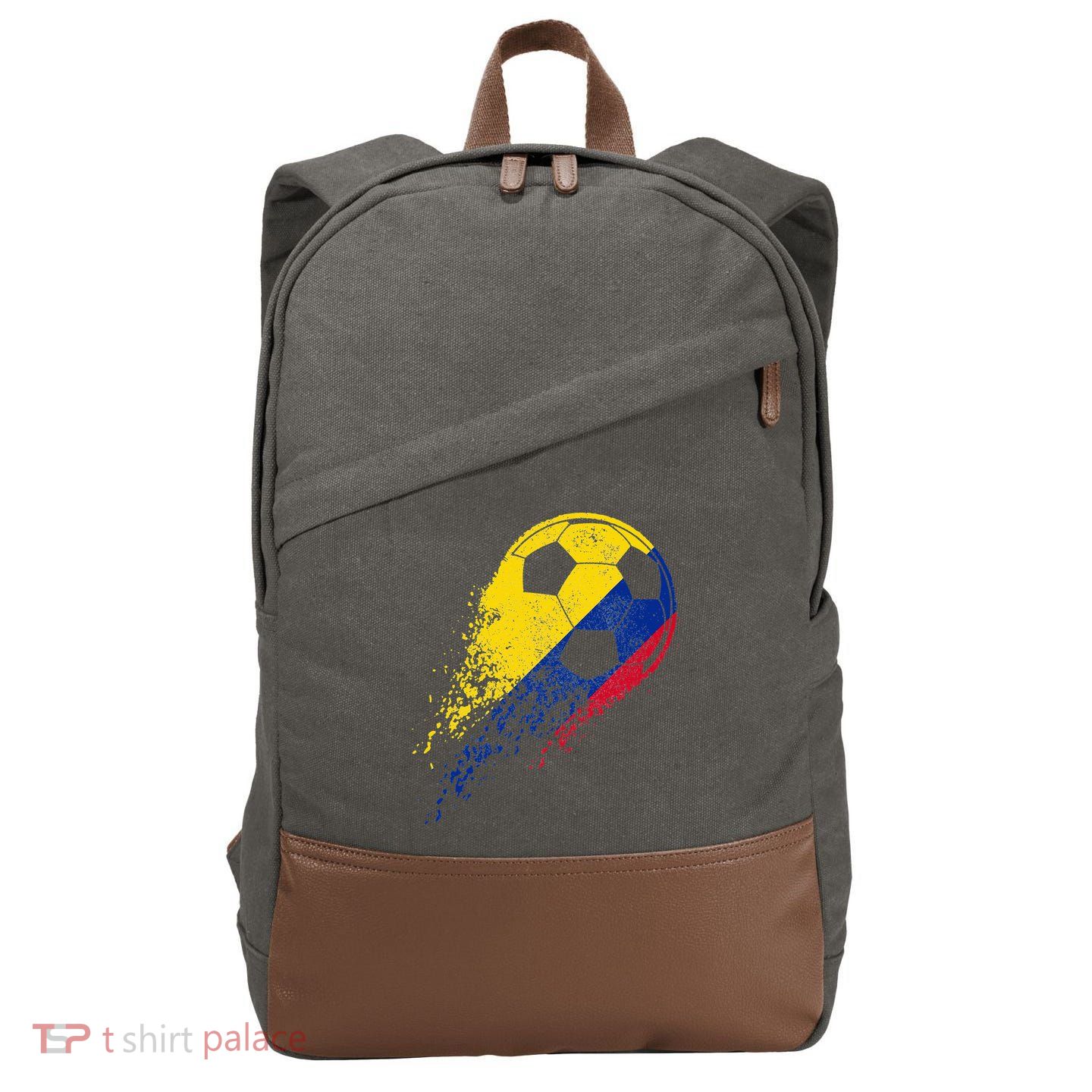 Flag Pride Colombia Soccer Colombian Player Cotton Canvas Backpack