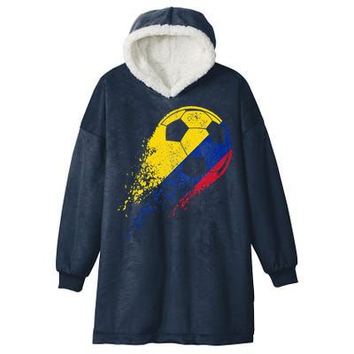 Flag Pride Colombia Soccer Colombian Player Hooded Wearable Blanket