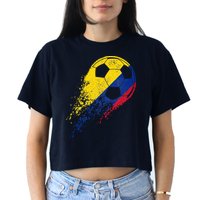 Flag Pride Colombia Soccer Colombian Player Crop Top