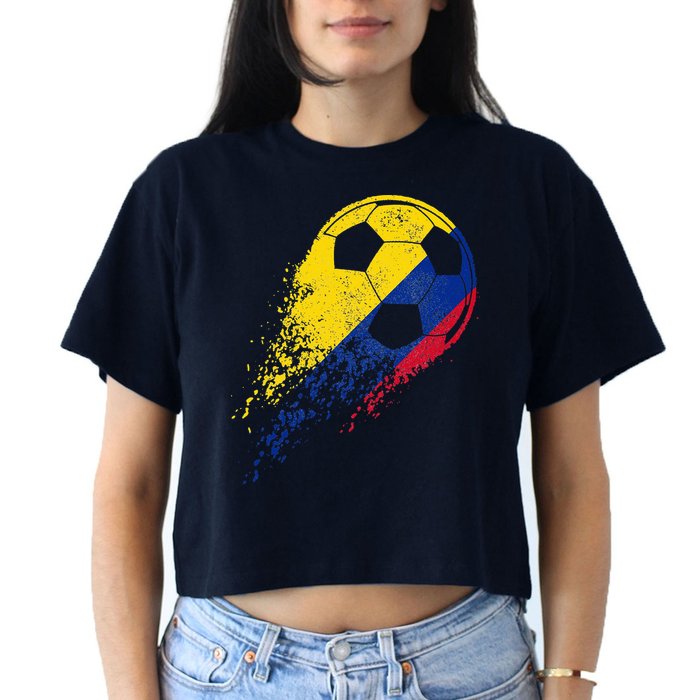 Flag Pride Colombia Soccer Colombian Player Crop Top