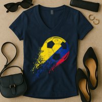Flag Pride Colombia Soccer Colombian Player Women's V-Neck T-Shirt