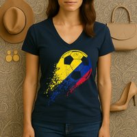 Flag Pride Colombia Soccer Colombian Player Women's V-Neck T-Shirt