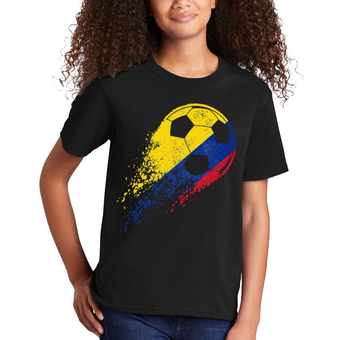 Flag Pride Colombia Soccer Colombian Player Kids T-Shirt