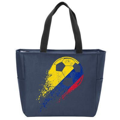 Flag Pride Colombia Soccer Colombian Player Zip Tote Bag