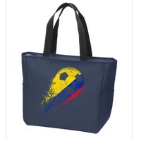 Flag Pride Colombia Soccer Colombian Player Zip Tote Bag