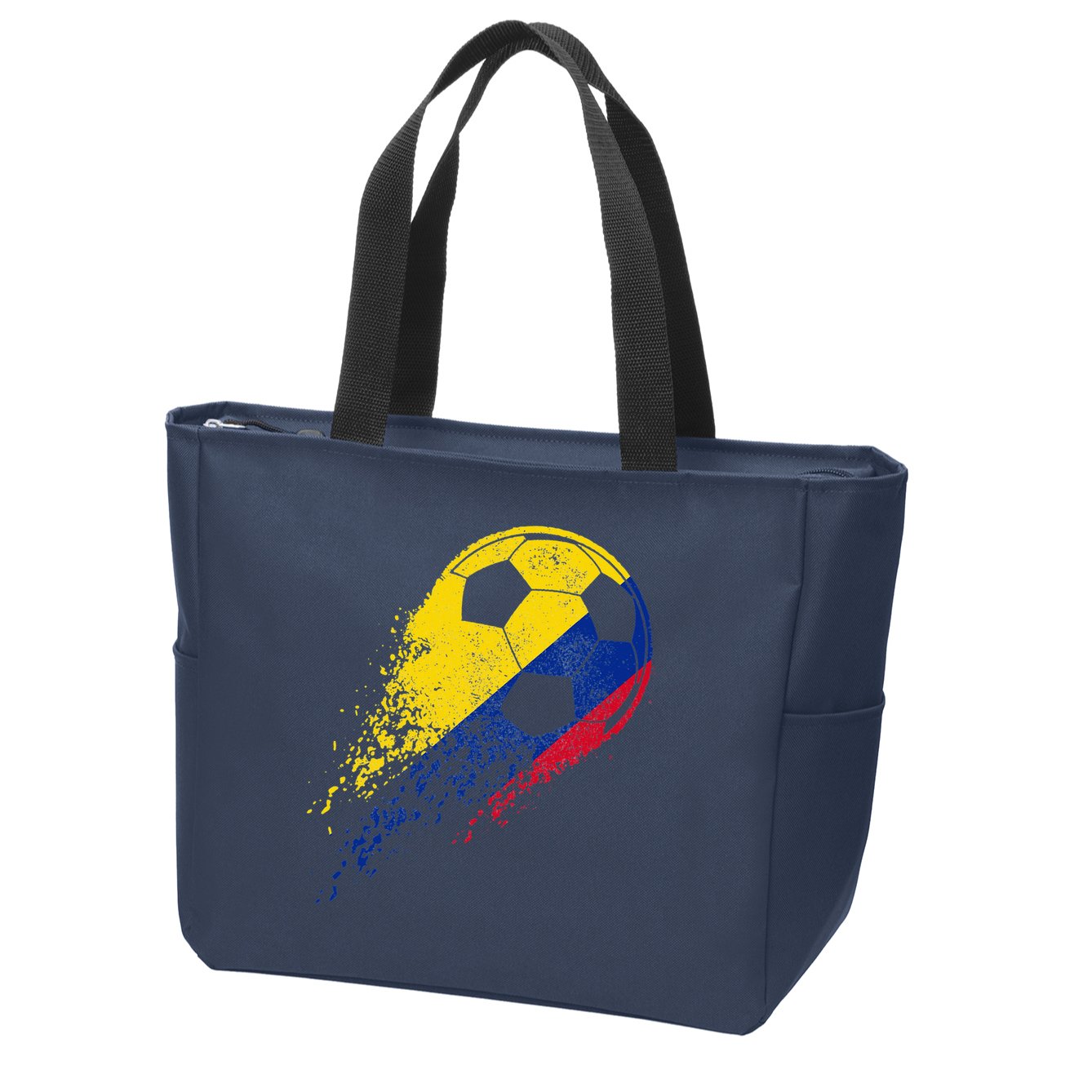 Flag Pride Colombia Soccer Colombian Player Zip Tote Bag