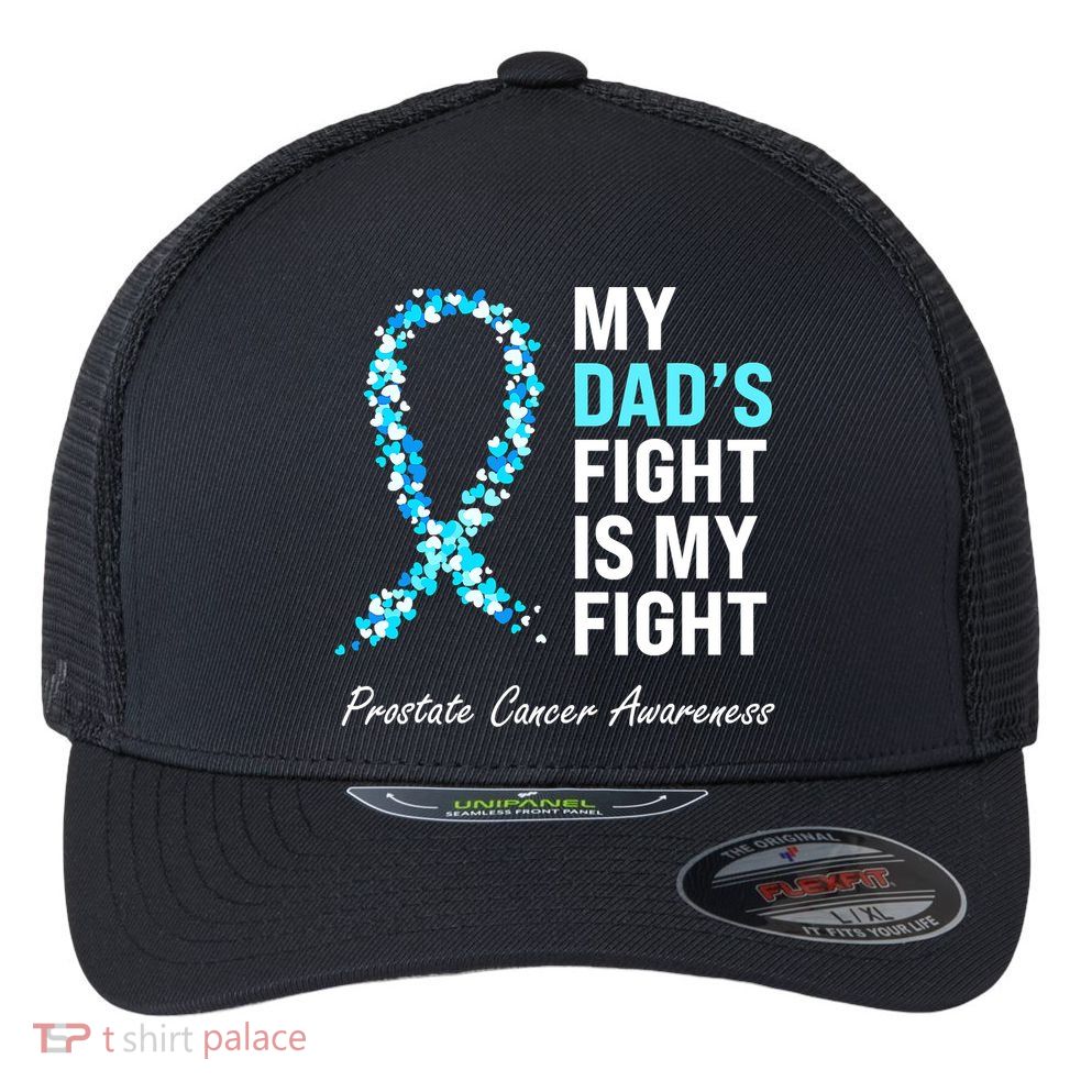Family Prostate Cancer Awareness Light Blue Ribbon Survivor Flexfit Unipanel Trucker Cap