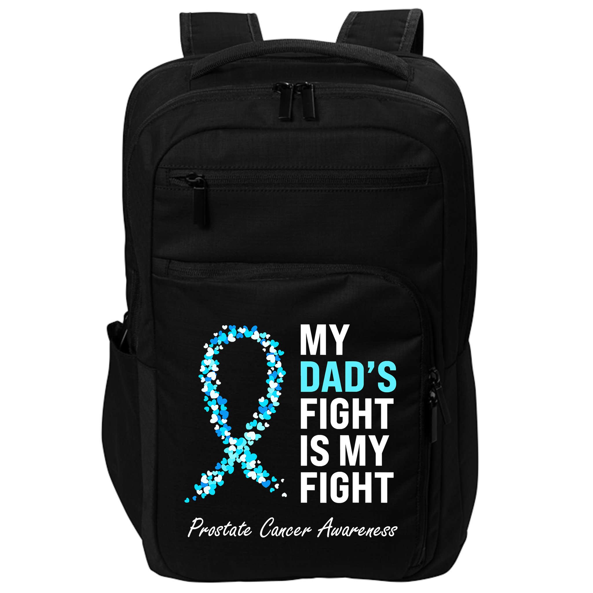 Family Prostate Cancer Awareness Light Blue Ribbon Survivor Impact Tech Backpack
