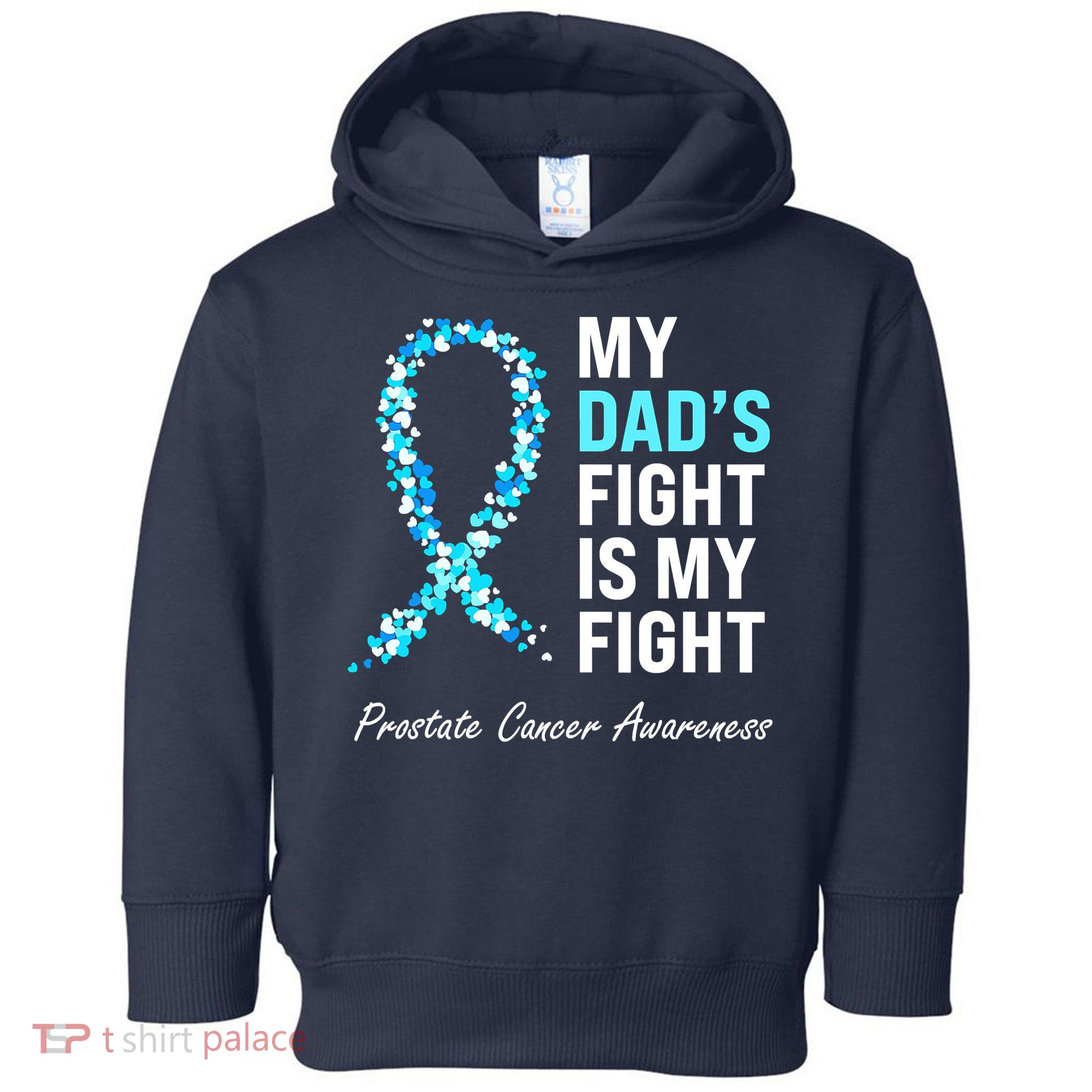 Family Prostate Cancer Awareness Light Blue Ribbon Survivor Toddler Hoodie