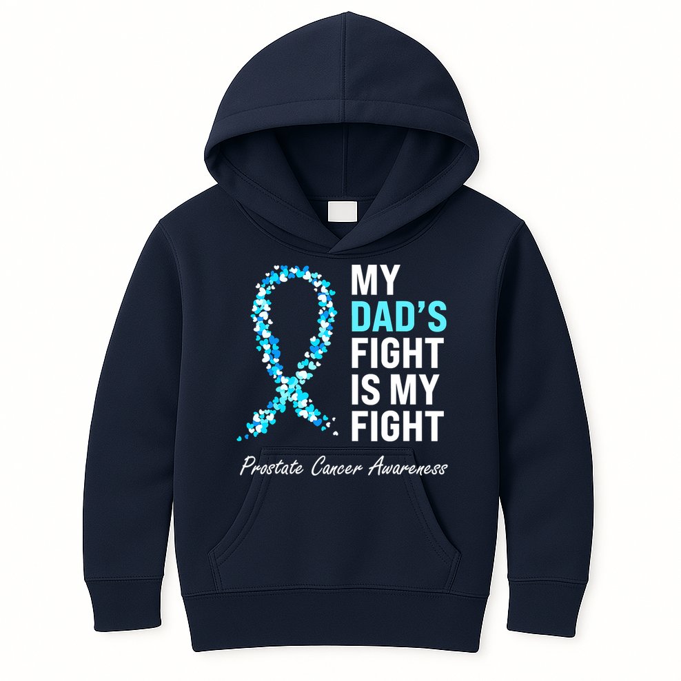 Family Prostate Cancer Awareness Light Blue Ribbon Survivor Kids Hoodie