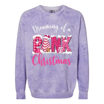 Festive Pink Christmas Tree Cakes Pajamas for the Holidays Colorblast Crewneck Sweatshirt