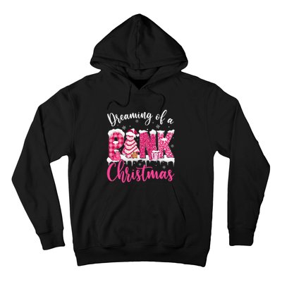 Festive Pink Christmas Tree Cakes Pajamas for the Holidays Hoodie