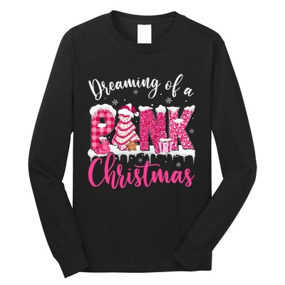 Festive Pink Christmas Tree Cakes Pajamas for the Holidays Long Sleeve Shirt