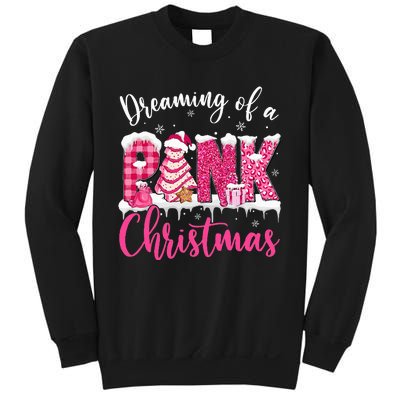 Festive Pink Christmas Tree Cakes Pajamas for the Holidays Sweatshirt