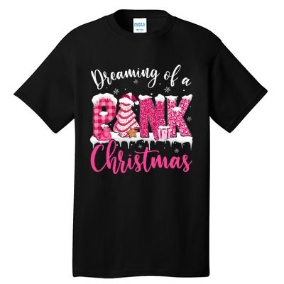 Festive Pink Christmas Tree Cakes Pajamas for the Holidays Tall T-Shirt