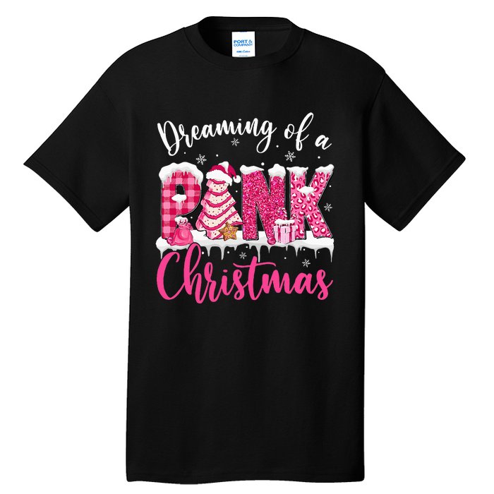 Festive Pink Christmas Tree Cakes Pajamas for the Holidays Tall T-Shirt