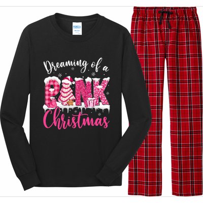 Festive Pink Christmas Tree Cakes Pajamas for the Holidays Long Sleeve Pajama Set