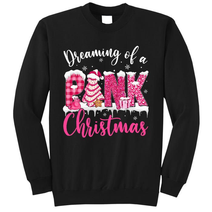 Festive Pink Christmas Tree Cakes Pajamas for the Holidays Tall Sweatshirt