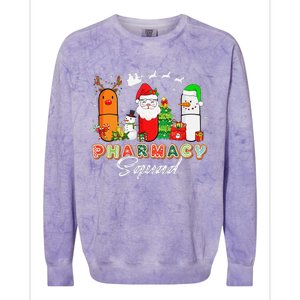 Funny Pills Christmas Lights Pharmacy Crew Reindeer Santa Colorblast Crewneck Sweatshirt