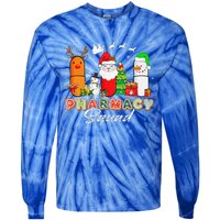 Funny Pills Christmas Lights Pharmacy Crew Reindeer Santa Tie-Dye Long Sleeve Shirt