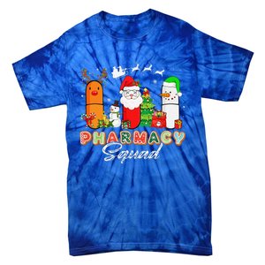 Funny Pills Christmas Lights Pharmacy Crew Reindeer Santa Tie-Dye T-Shirt