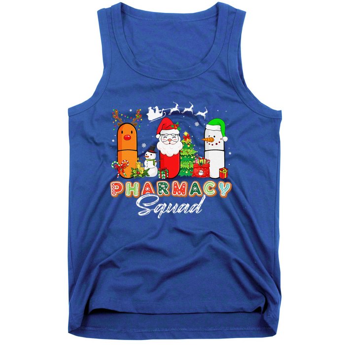 Funny Pills Christmas Lights Pharmacy Crew Reindeer Santa Tank Top