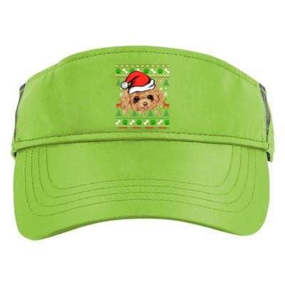 Funny Poodle Christmas Ugly Sweater Poodle Tree Lights Xmas Gift Adult Drive Performance Visor