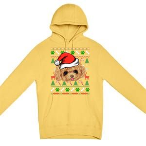 Funny Poodle Christmas Ugly Sweater Poodle Tree Lights Xmas Gift Premium Pullover Hoodie