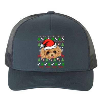 Funny Poodle Christmas Ugly Sweater Poodle Tree Lights Xmas Gift Yupoong Adult 5-Panel Trucker Hat