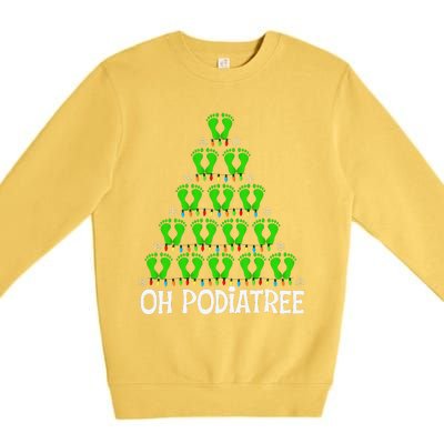 Funny Podiatry Christmas Tree Foot Podiatrist Christmas Xmas Premium Crewneck Sweatshirt