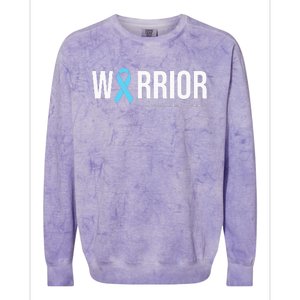 Family Prostate Cancer Awareness Light Blue Ribbon Warrior Colorblast Crewneck Sweatshirt