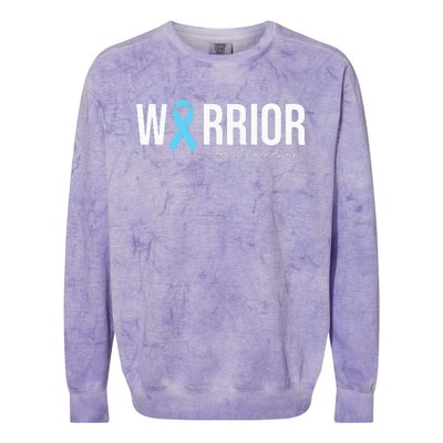 Family Prostate Cancer Awareness Light Blue Ribbon Warrior Colorblast Crewneck Sweatshirt