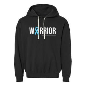 Family Prostate Cancer Awareness Light Blue Ribbon Warrior Garment-Dyed Fleece Hoodie