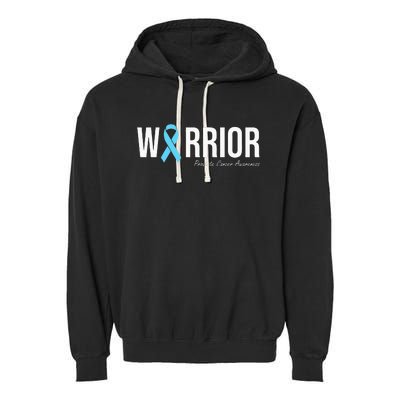 Family Prostate Cancer Awareness Light Blue Ribbon Warrior Garment-Dyed Fleece Hoodie