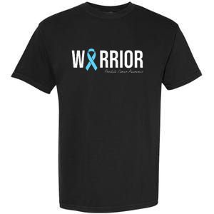 Family Prostate Cancer Awareness Light Blue Ribbon Warrior Garment-Dyed Heavyweight T-Shirt